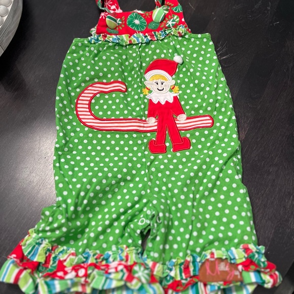Girls Christmas Sleigh Romper by Millie Jay main image 1